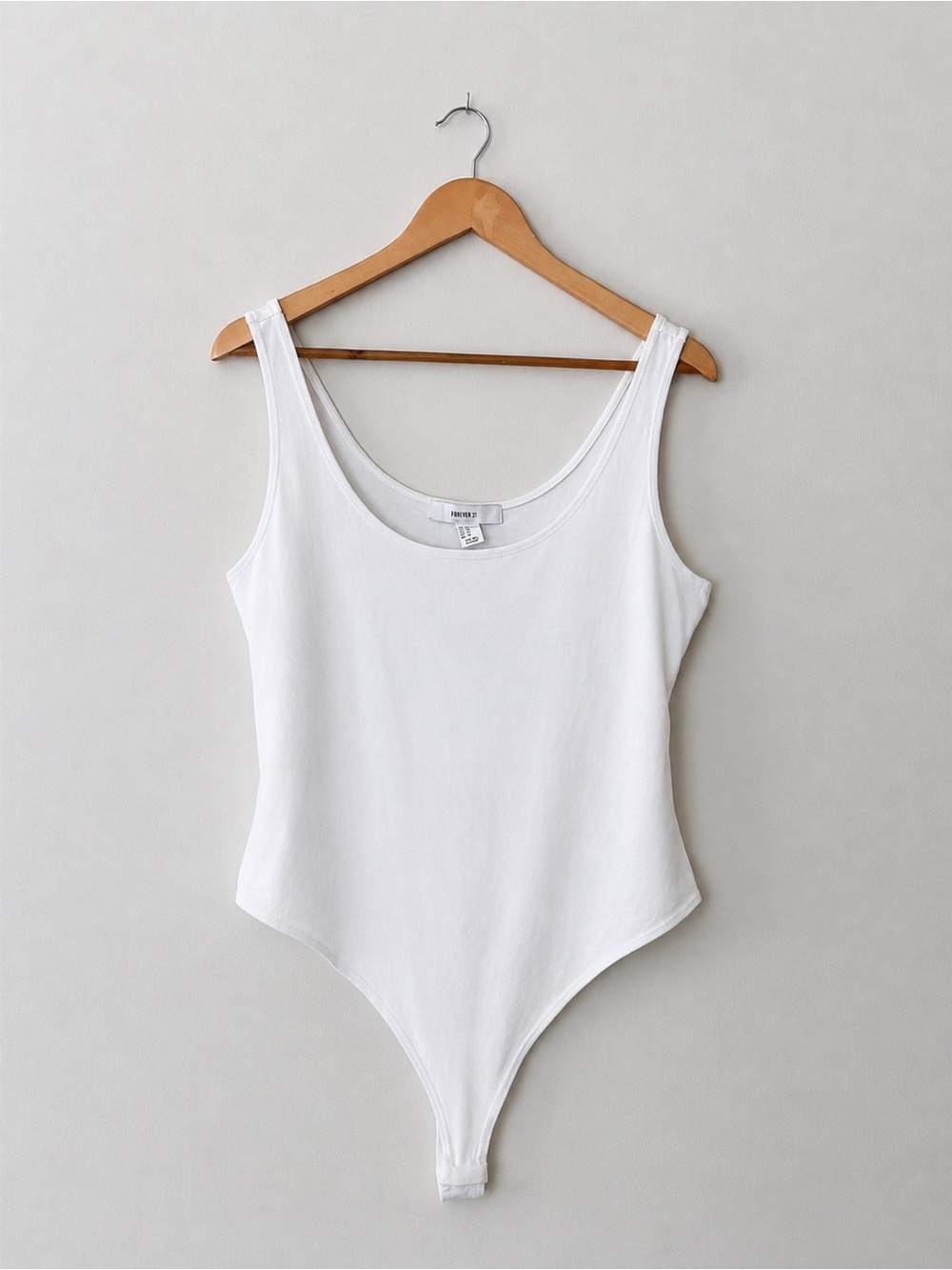 Forever 21+ White Scoop Neck Bodysuit Size 1X